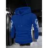 Autumn Winter Trendy Men's Vintage Streetwear Hooded Sweatshirt with Gothic Design, Featuring Demon Wings and Thorns Print on the Back