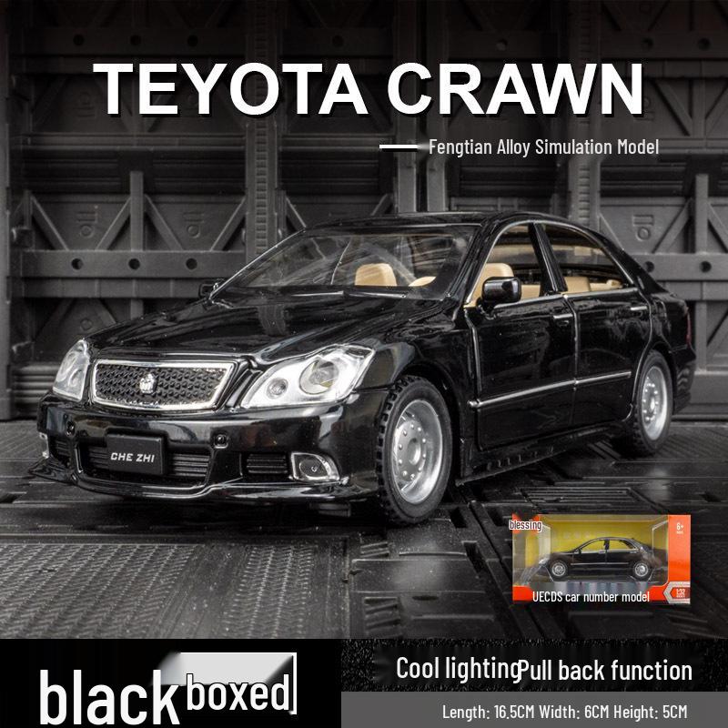 

Металлическая модель автомобиля Toyota Crown 12-го поколения с инерционным механизмом, звуком и светом для детей чёрный