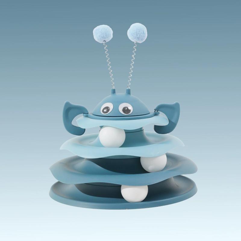 3 Layer Cat Toy Tower Turntable Roller Balls Toys Interactive Intelligence Training Track Puzzle Funny Games Accessories