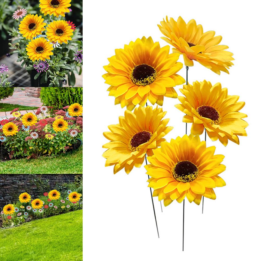 5 PCS Garden Card Sunflower Home Gardening Garden Decoration Green Plants Horticultural Garden Decoration