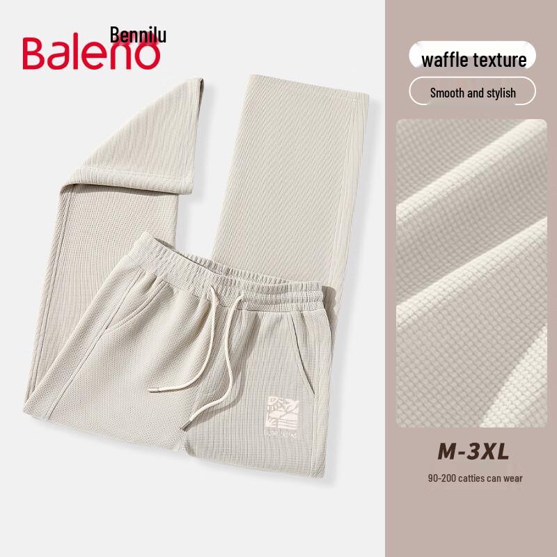 

Baleno Men s Retro Street Style 320G Waffle Wide-Leg Pants 3XL