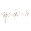 Mori pearl hairpin women's antique Hanfu hair accessories hand-woven ceramic flower hairpin U-clip hair accessories