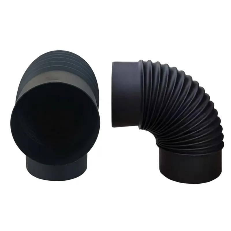 90° Elbow Pipe Stainless Steel For Flexible Fireplace Setup For Outdoor Camping Wood Stoves Chimney Replacement  Accessories