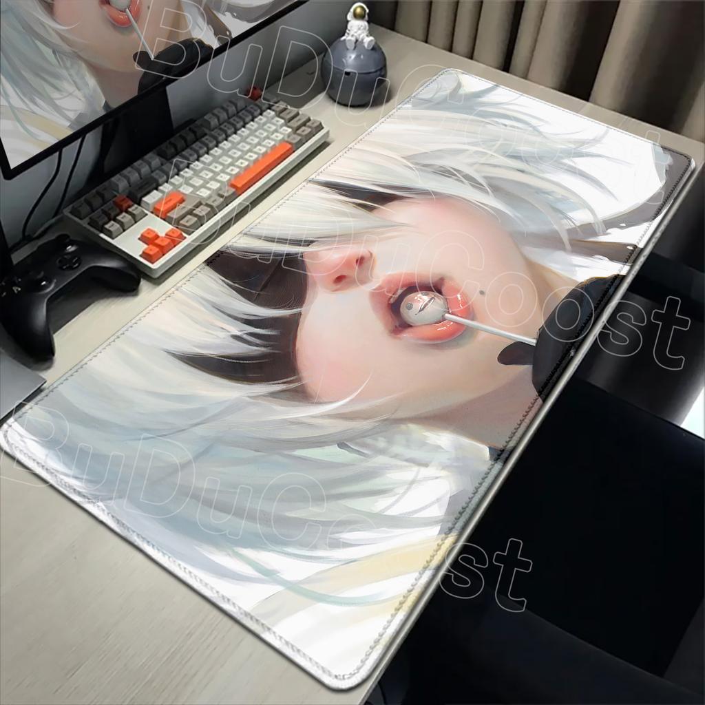 E-sports Pretty NieR:Alfombrilla de ratón Automata 2B Alfombrilla de goma grande para mesa Alfombrilla de ratón para juegos de PC Alfombrilla para escritorio de portátil Alfombrilla antideslizante para teclado de ordenador