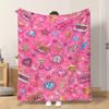 1pc Flannel Blanket Pink Glitter Elements This Shawl/Blanket/Nap Blanket/Sofa Blanket Is Soft Comfortable And Warm Suitable for Al
