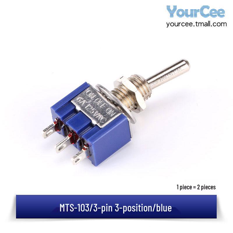 SPDT/DPDT Toggle Switch: 3/6/9/12 Pins, 2/3 Positions, Optional Reset, MTS-103/202