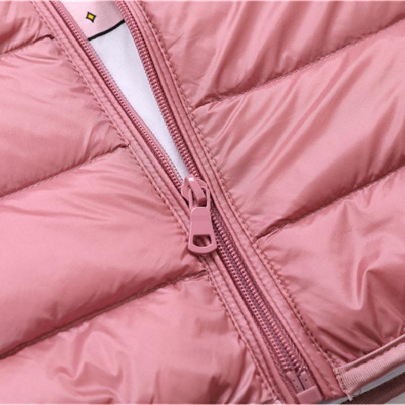 Women's autumn and winter lightweight down jacket with hood, thin and oversized coat