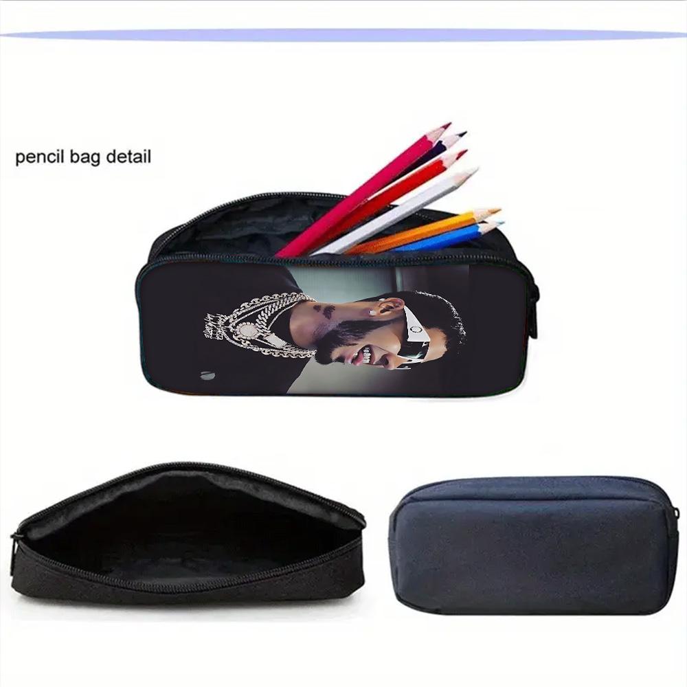 Fashion Hot Rapper Anuel AA Child School Backpack with Lunch Bags ,Pencil Bags ,School Bags for Boys Girls Best Gift