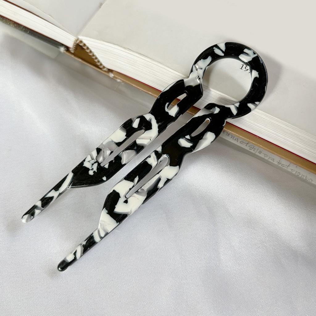 3Pcs Acetate U-shaped Hair Fork Lightweight Anti-slip Long Thick Hair Stick Updo Bun French Hair Pin Women Girls Hair Accessories