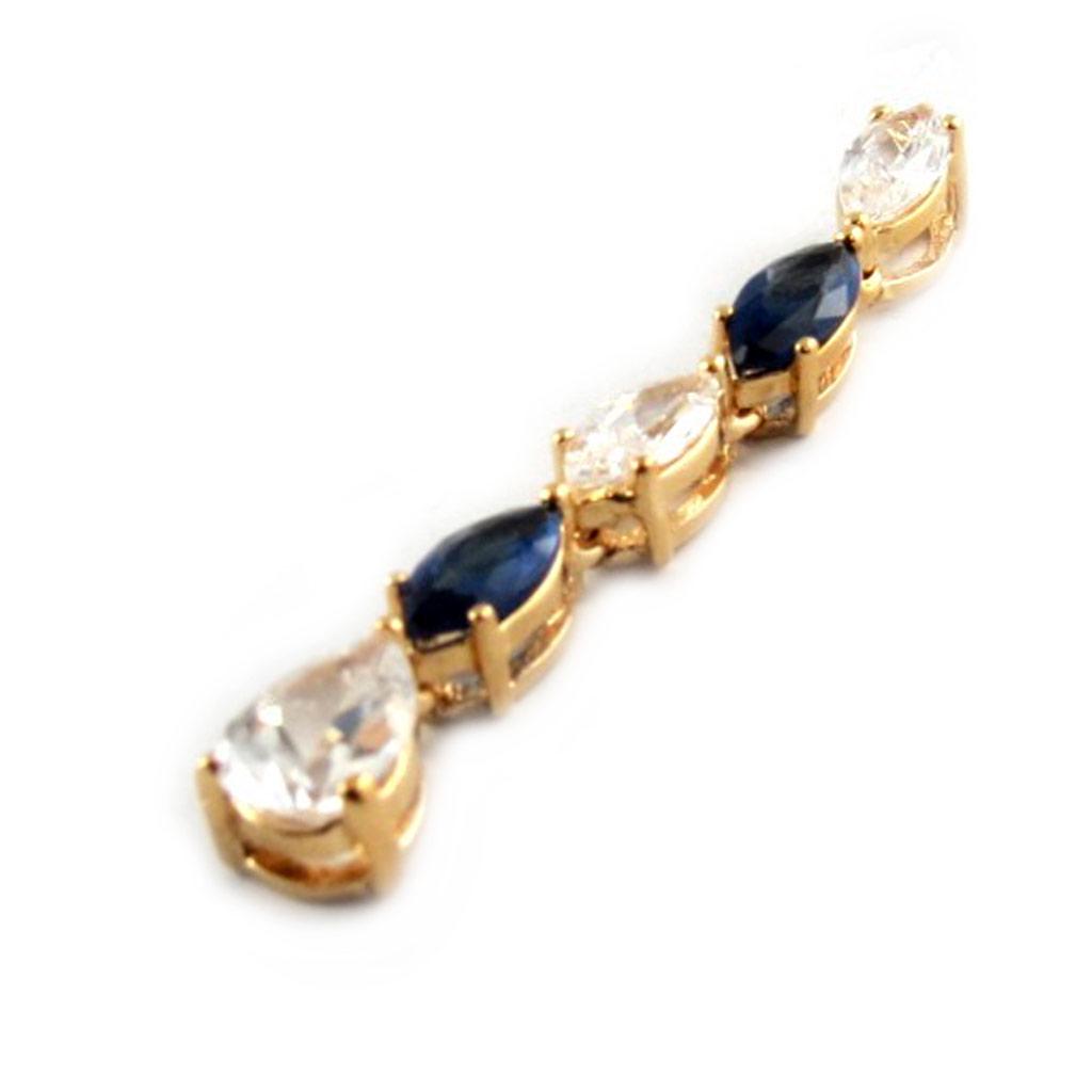 Les Trésors De Lily [E9738] - White Sapphire 'Charmes' Gold Plated Pendant