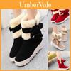 Women's Winter Boots Warm Fur Lined Casual Ankle Shoes With Sweet Bow Flats