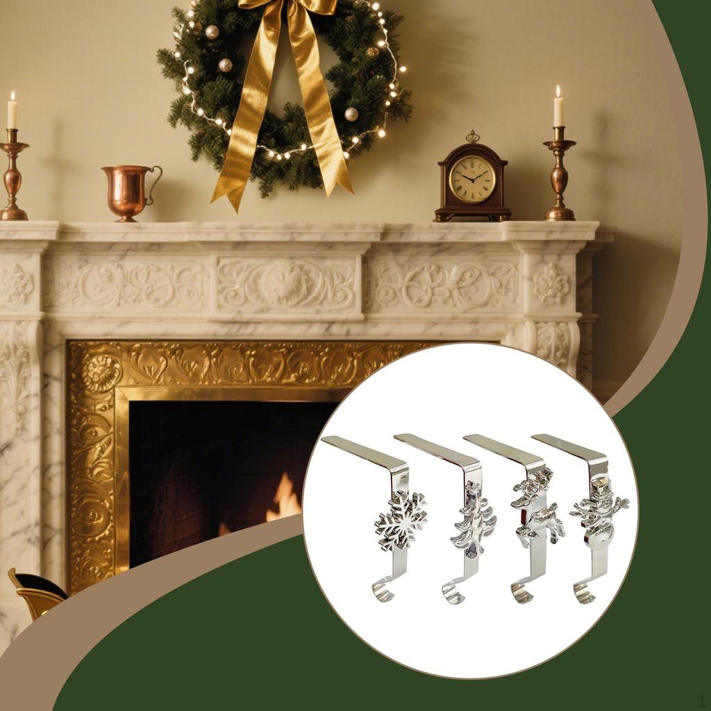 Vánoční držáky na punčochy Krbové závěsy Protiskluzové háčky na girlandy Závěsné punčochy