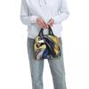 Enchanted Black Horse In Flowers Print Insulated Lunch Bag for Women Children Portable Food Boxes Thermal Lunch Box Tote
