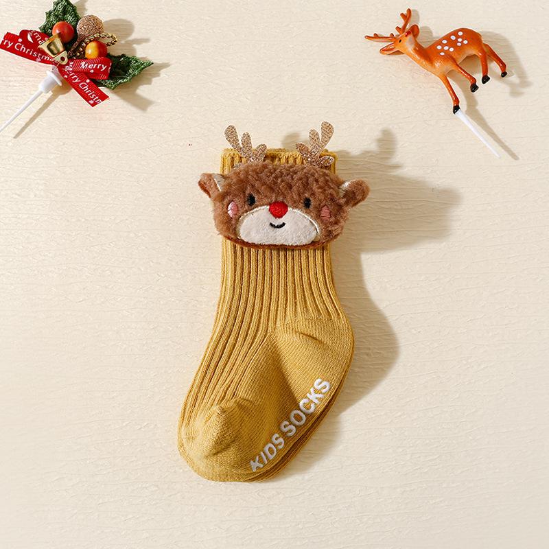 Christmas Baby Non-slip Floor Socks Cartoon Children's Medium Tube Baby New Year's INS Socks