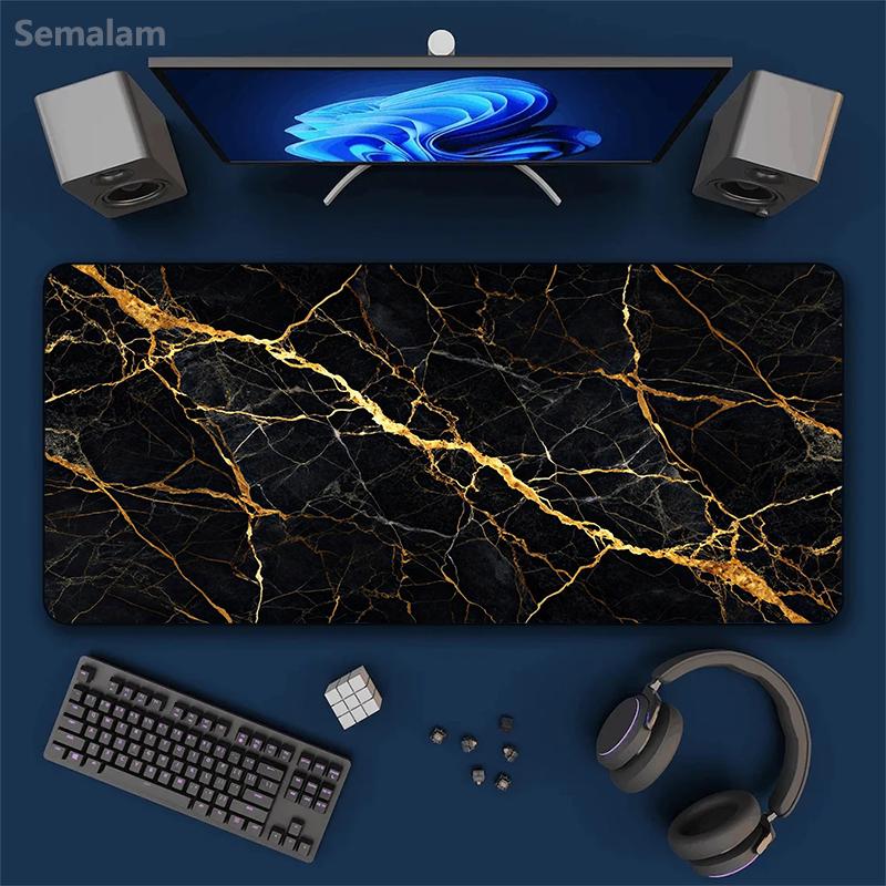 MultiSize Marble Design Mouse Pad Non Slip Base Soft Smooth Surface Stitched Edges Desk Mat For Gamer Office Daily Computer Use