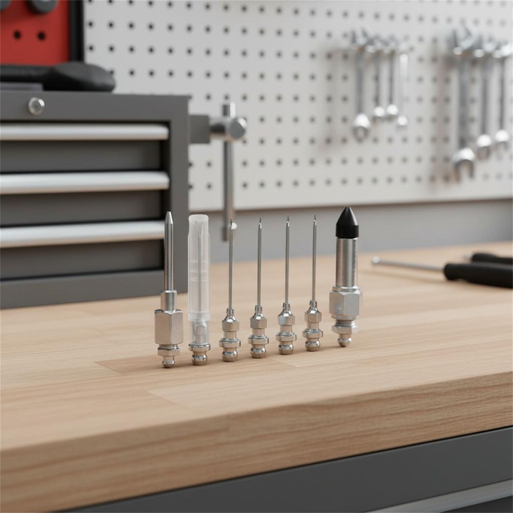 Grease Fitting Kit 7PCS with Needle Tips High Pressure Lubrication Tool for Car Bike Maintenance Zinc Alloy Anti Dust