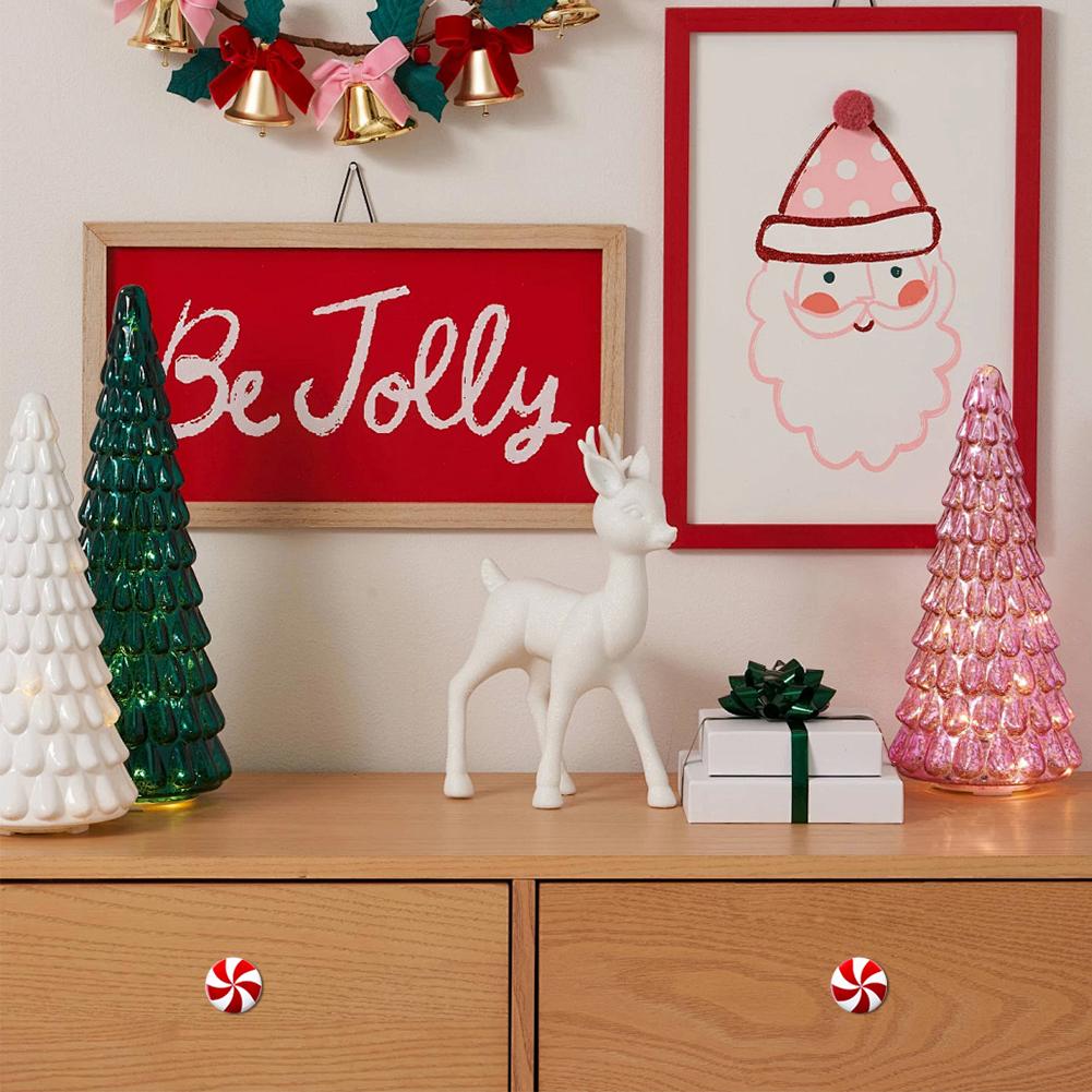 2-8PCS Door Knob Covers Christmas Knob Covers Creative Cabinet Dresser Pulls Christmas Drawer Knobs for Bedroom Living Room
