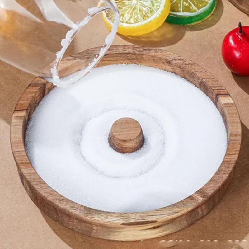 Margarita Salt Rimmer Wooden Cocktail Sugar Rimmer Portable Salt And Sugar Rimming S pice Container Bar Accessories Rimmer Dish