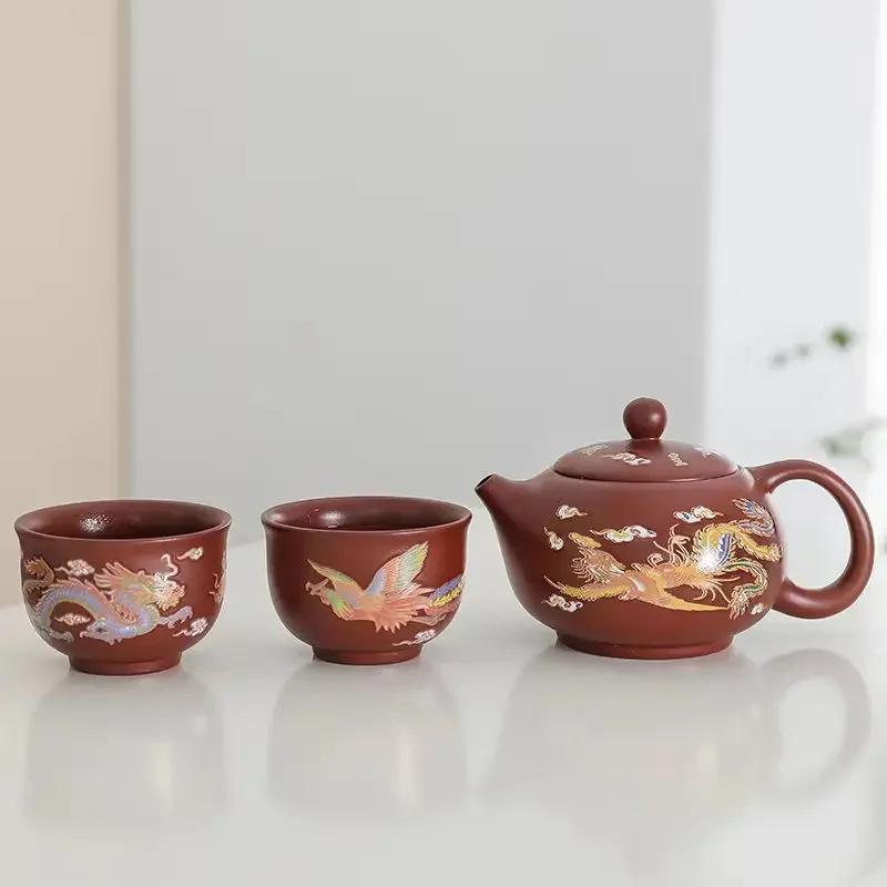 Handmade Zisha Xishi Teapot Color-changing Tea Pot Chinese Teaware Set Kungfu Tea Ceremony Tea Accessories Purple Clay Teapots