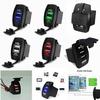 Car Waterproof Cigarette Lighter Socket Dual Usb Car Charger With Led Lighting Charger Power Adapter