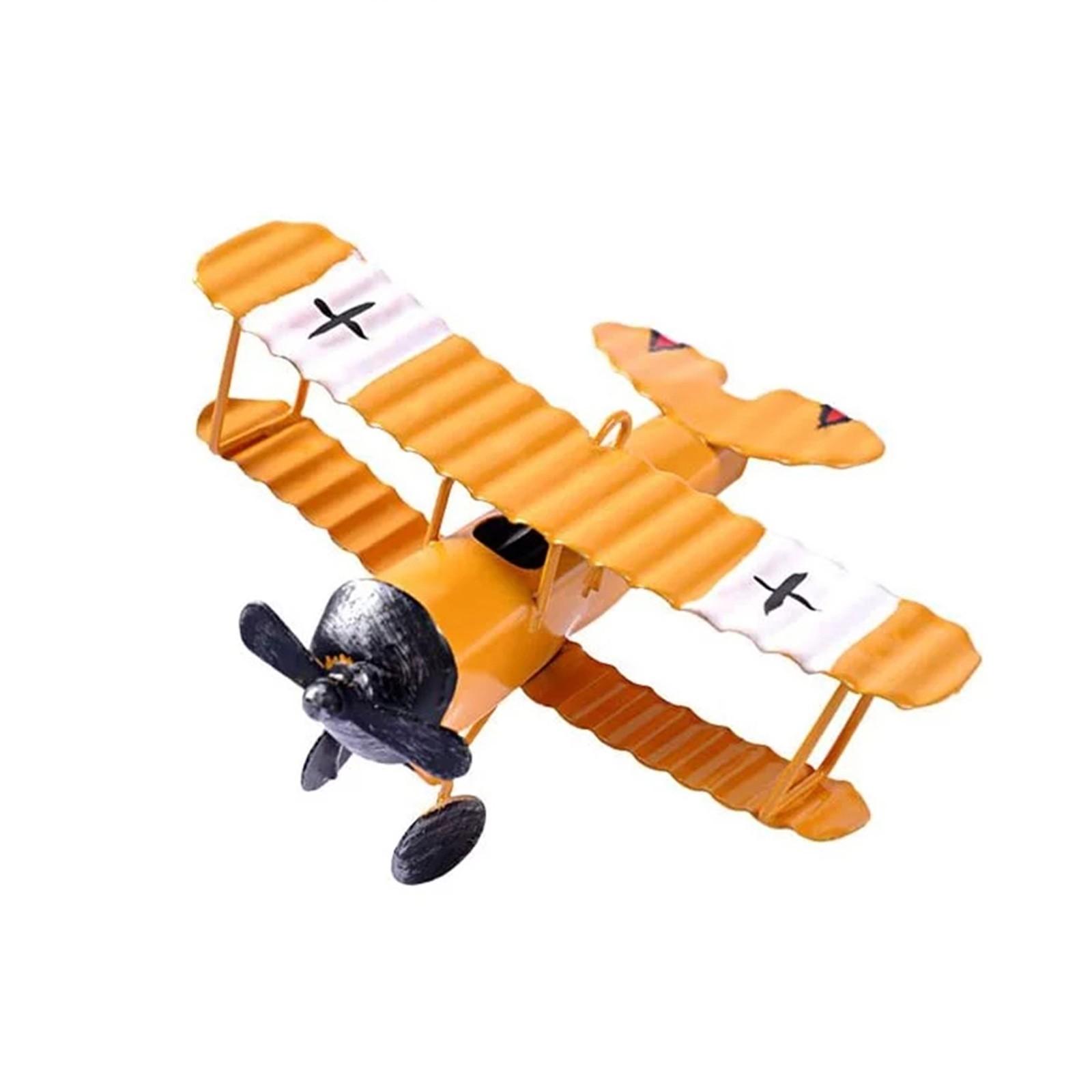 

Ретро железная маленькая модель самолета, украшения, креативный железный маленький самолет, поделки, украшения для дома One Size жёлтый