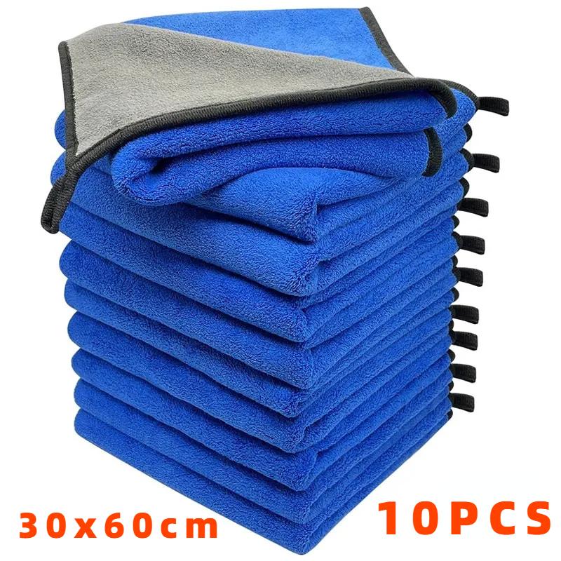 10PCS AB Double Sides Car Wash Microfiber Towel Cleaning Drying Cloth Drying Towel Car Care Detailing Car Wash Towel Supplies