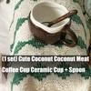 Tazza da Caffè a Forma di Guscio di Cocco Fatta a Mano Tazza in Ceramica per Bevande Calde Lavabile in Lavastoviglie Facile da Pulire Decorazioni per la Casa