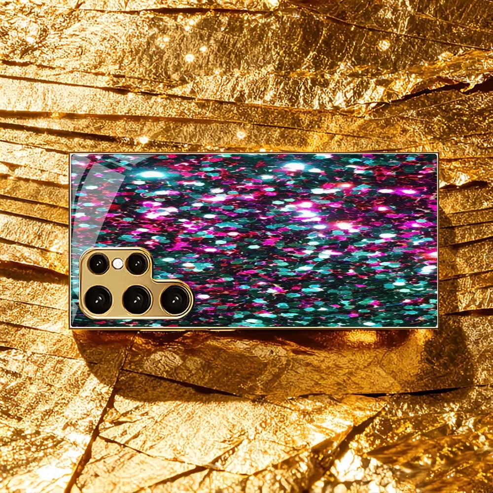Cyber style Atmosphere High-end Electroplating Glass PhoneCase for Samsung Galaxy S26 S25 S24 S23 S22 S21 FE Ultra Plus