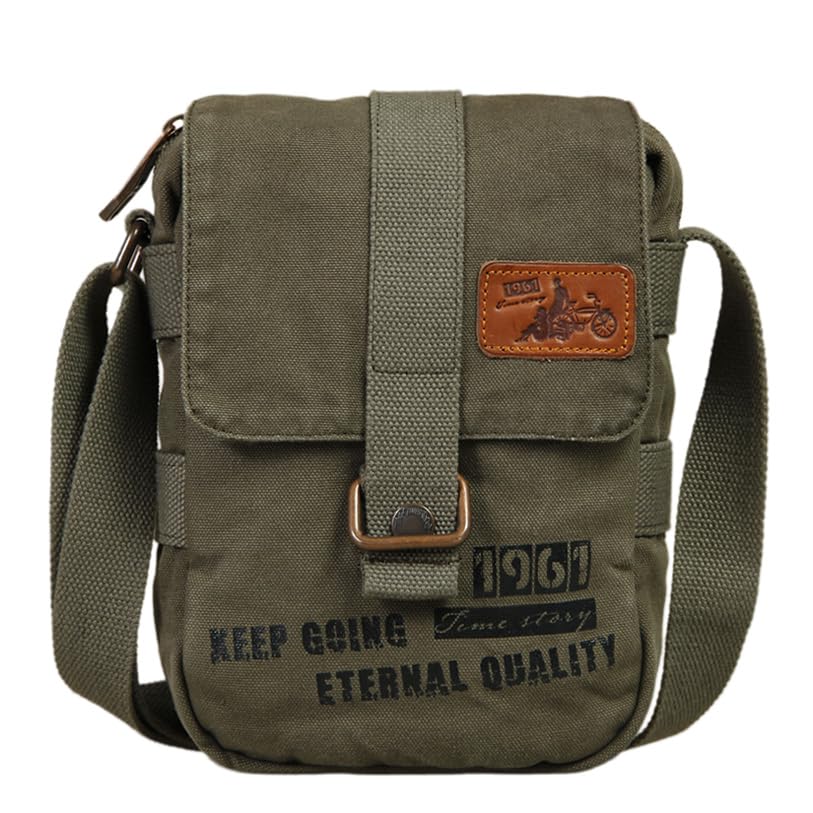 

SKYBOW Полотнова сумка-месенджер на плече з маленьким відділенням Чоловіча сумка, Легка, Повсякденна, Через плече, (Зелений) зелений