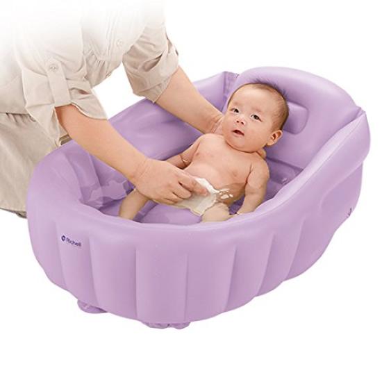 Richell Fluffy Baby Bath W Purple To 6 (Newborn Months)