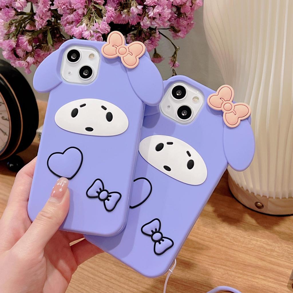Bubble Phone Case for iPhone11 12 Pro Max Mini XR X XS 7 8 6 Plus SE 2020 3D Cartoon Dog Silicone Case For Girls