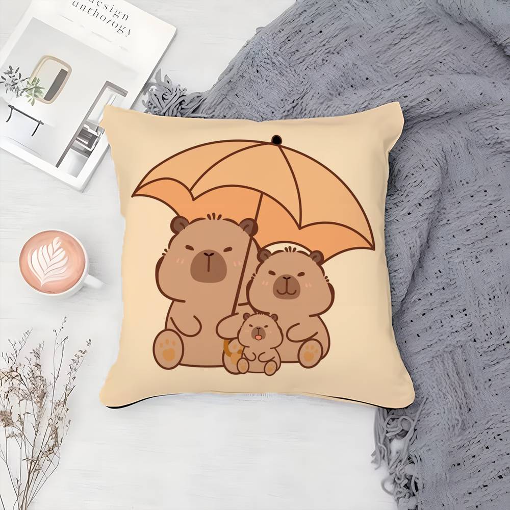 

cute funny Kapibala Pillow Case Printing Pillowcase Living Room Sofa Cushion Cover Bedroom Room Decor 12x12Inch