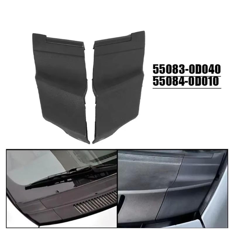 Cowl Side Panel Pair Black Replacement Trim for Windshield Wiper Cowl Sides, Left Right Pieces, Part Numbers 55084-0D010 55083-0D040