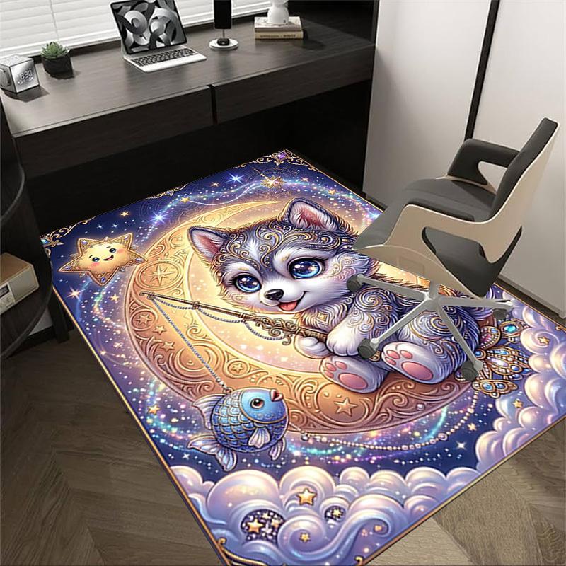 1PC Moon Starry Night Non-Slip Floor Carpet Compatible for Office&Living Room&Bedroom&Dining room - Soft & Pattern-G0400