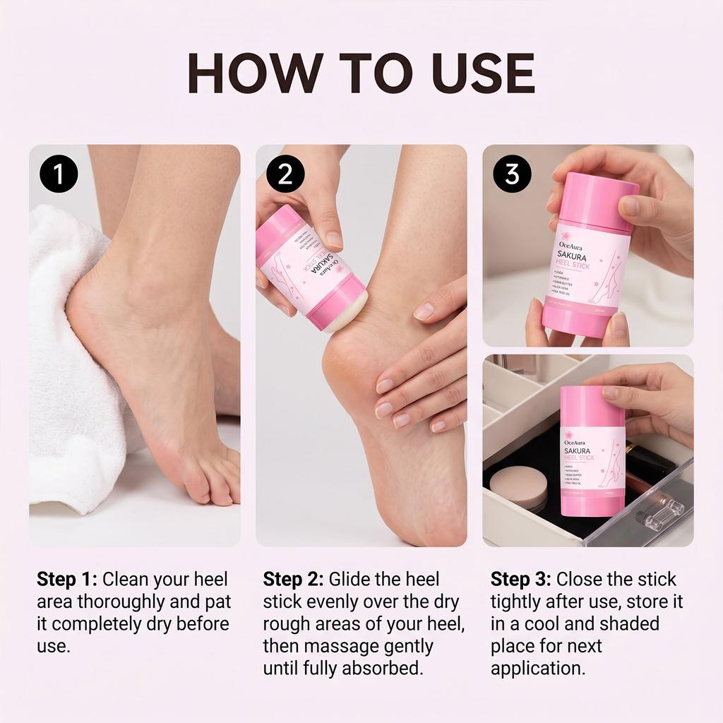 Heel Care Balm Stick Moisturizing Lock Hydration Dry Cracked Rough Skin Repair Smooth Soft Quick Absorb Foot Treatment Portable