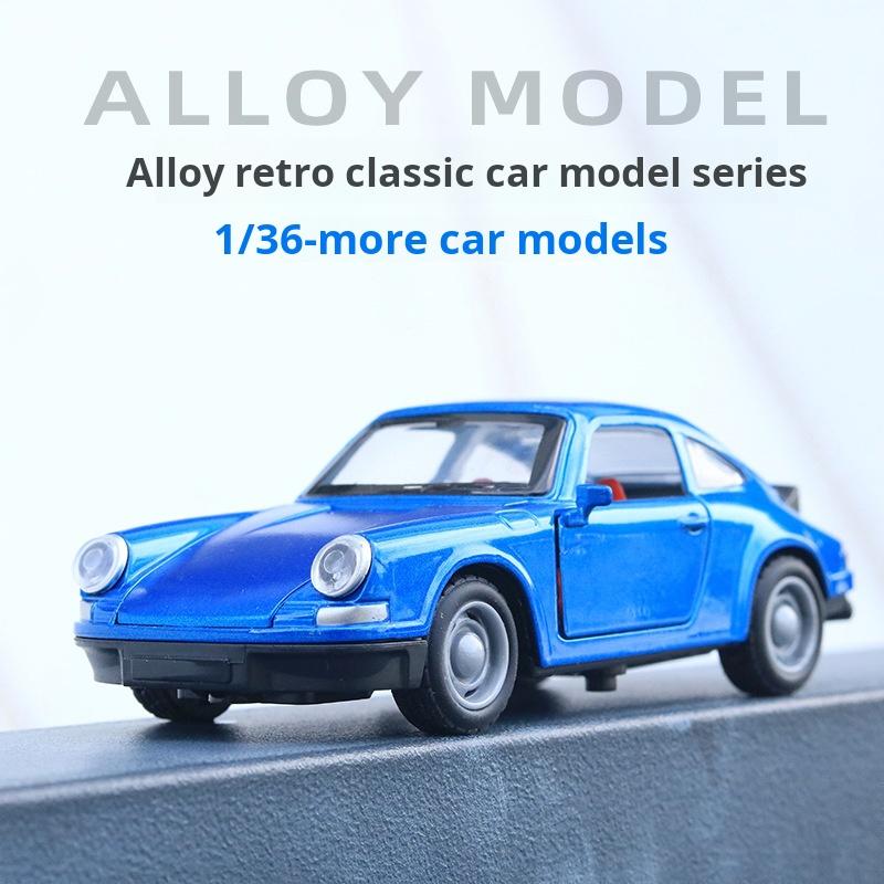 Maßstab 1/36 Oldtimer-Klassiker Legierungs-Automodell Dreitüriges Kinderspielzeugauto Käfer Rückzugauto Sammlung Ausstellung Jungengeschenk