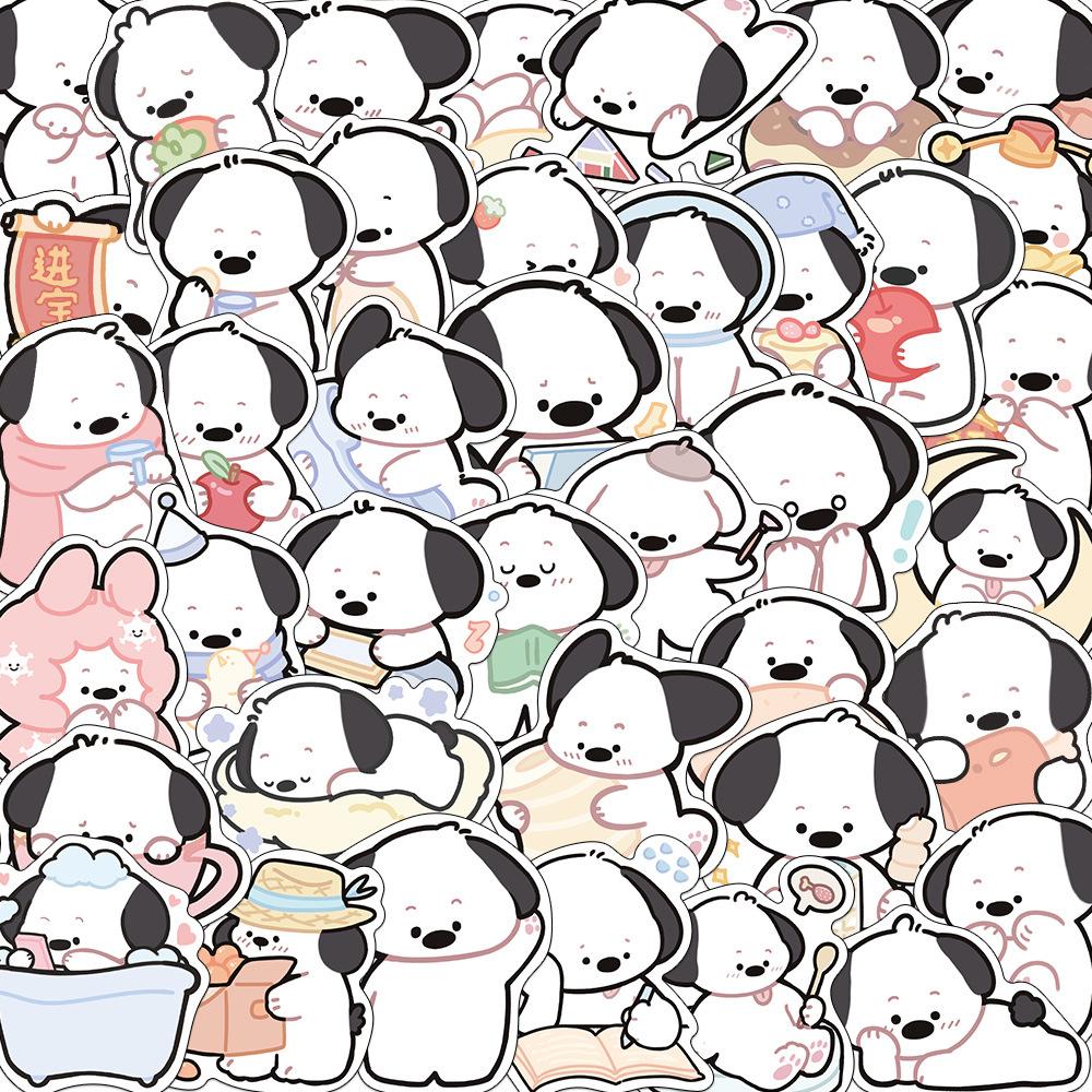 40 Cartoon Lines Puppy Doodle Stickers Trolley Box Water Cup Diary Waterproof DIY Stickers
