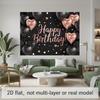 Birthday Party Backdrop Black Pink Polyester Banner Photo Booth Decoration