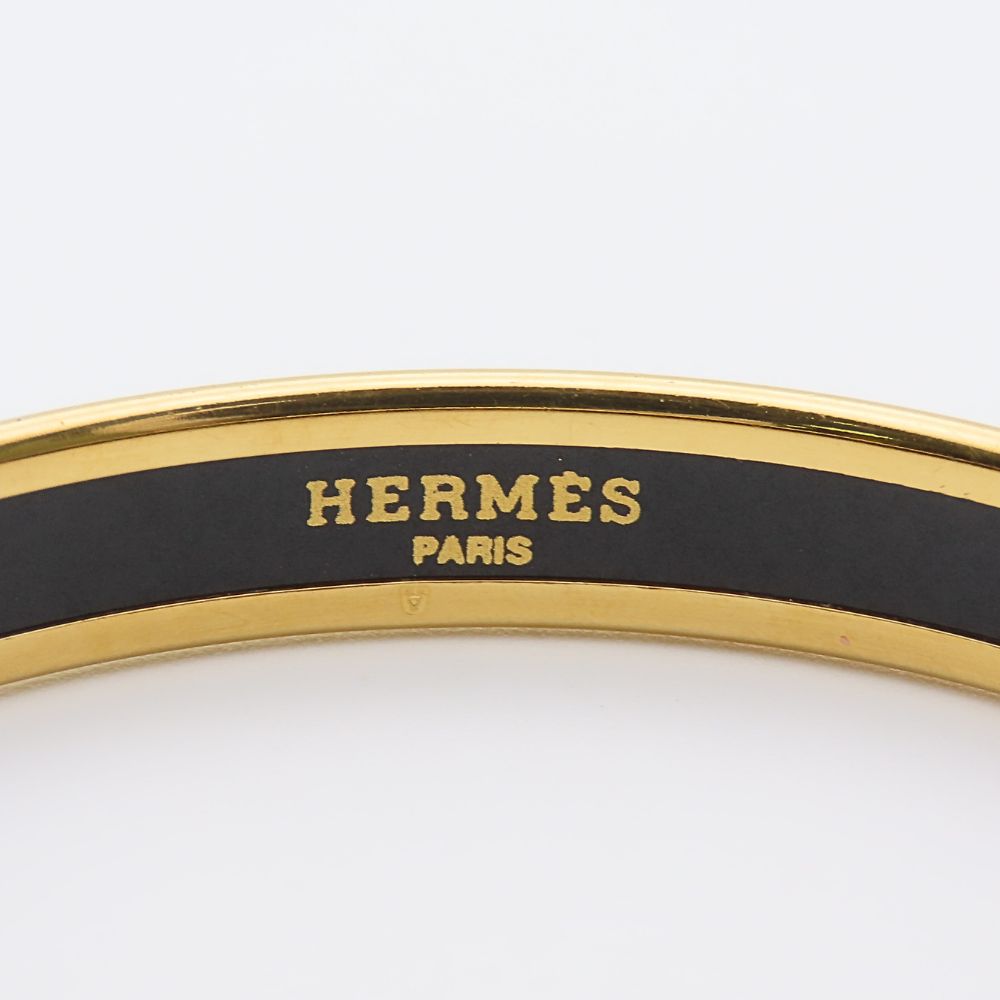 Used HERMES bracelet Emaille PM enamel/metal 17.1g blue gold Cloisonne