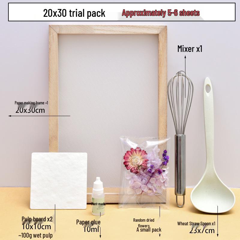 Pine Wood DIY Papermaking Frame for Children - Handmade Pulp Painting Net
