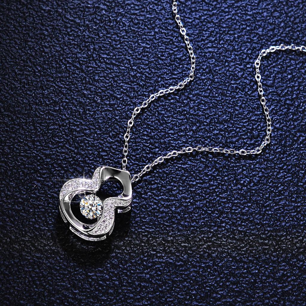 Tancise S925 Sterling Silver Moissanite Luxury Personality Pendant Necklace Women's Classic Tide Necklace Necklace Party Gift