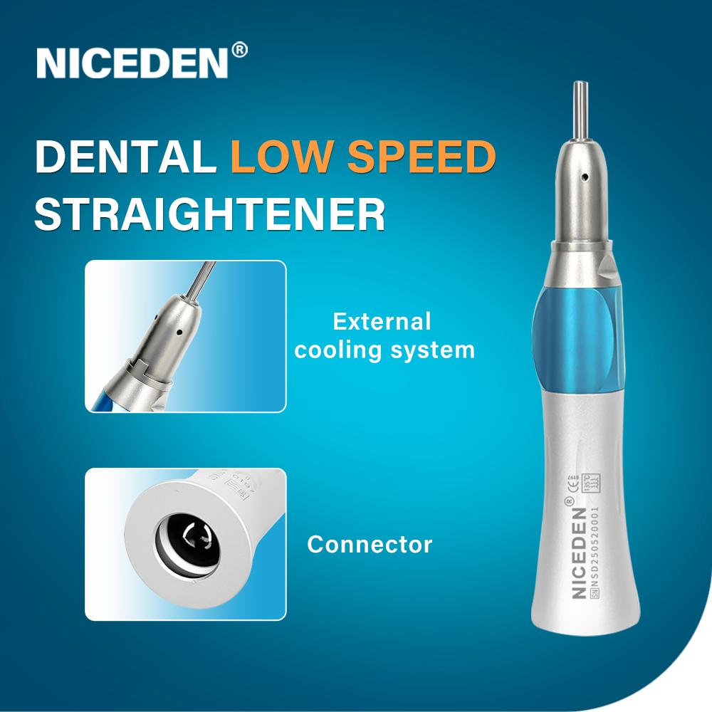 NICEDEN Dental Straight Nose Cone Low Speed Handpiece Straight 203C External Water E-type Straight Handpiece Dentistry Equipment