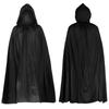 Black Cloak With Hood Halloween Vampire Hooded Cloak Capes Robes Full Length Unisex Dress Up Clothes With Gloves Cosplay