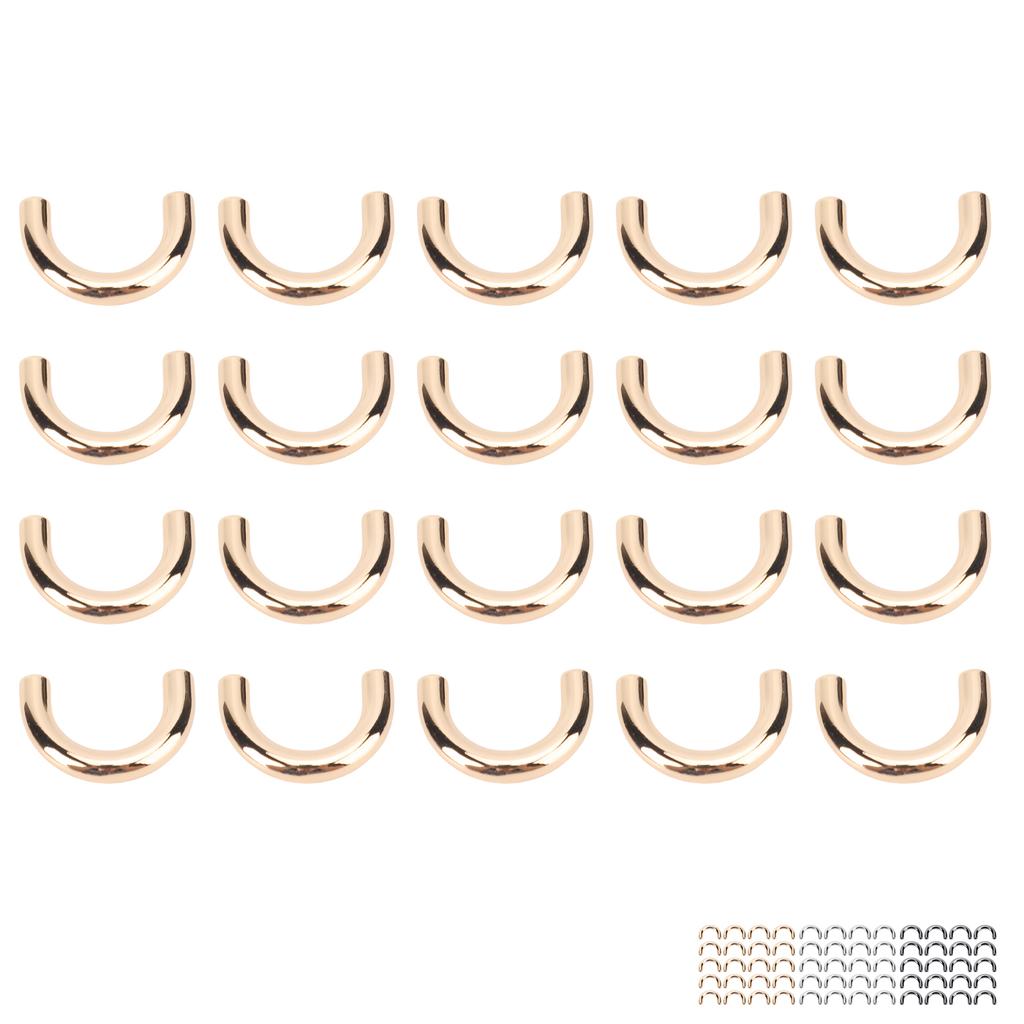 20 Set Metallspännen för Väska Båge U-form Ring Spänne Anslutning med Skruvar för Läder Cr