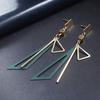 Orecchini pendenti geometrici coreani color verde a forma di fiore per donna petali rotondi a cuore foglia metallo brincos gioielli da matrimonio festa regalo