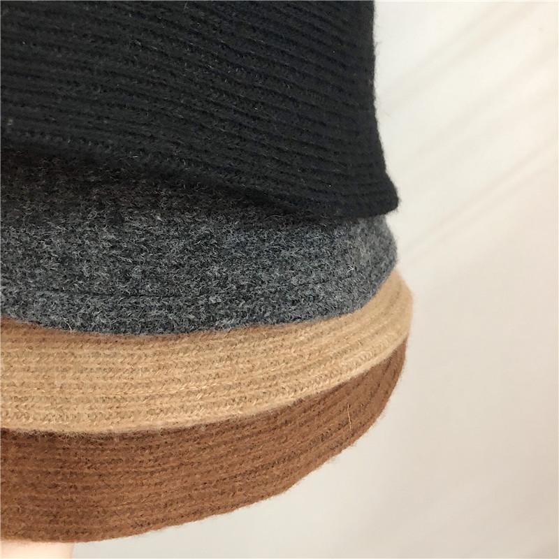 Solid Color Wool Fisherman Hat for Women, Vintage Small Hat, Versatile and Warm Knitted Bucket Hat for Autumn and Winter