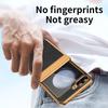 PU Leather Phone Case for Samsung Z Flip 7 fe 6 5 4 3 Flip6 Flip5 Flip4 Flip3 Hinge Protective Gold Frame Cover