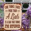 2D Flat 1pc Aluminium Metal Sheet Painting, I Hate One Thing "Sarcastic Vintage Metal Paint Sign 8*12 Inches - Humorous Wall Painting for Home