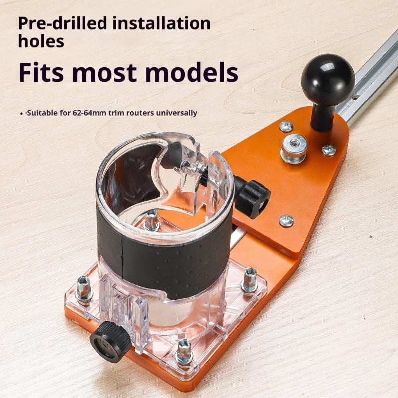Professional Flush Trim Router Bit For Circular Milling And Beveling Featuring Quick Positioning Design Ergonomic Handle Stainless Steel Base Plate