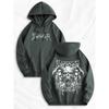 Men's Fashionable Printed Hoodie with Kangaroo Pockets and Front and Back Prints, Trendy Design, Preferred for Casual Wear